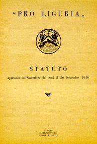 La copertina dello Statuto del «PRO LIGURIA»